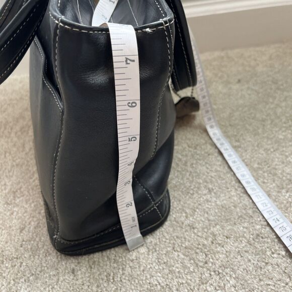 Vintage Coach Bleeker Black Leather Purse 9303 Satchel Handle Bag Tote 90's Y2K - Picture 9 of 9